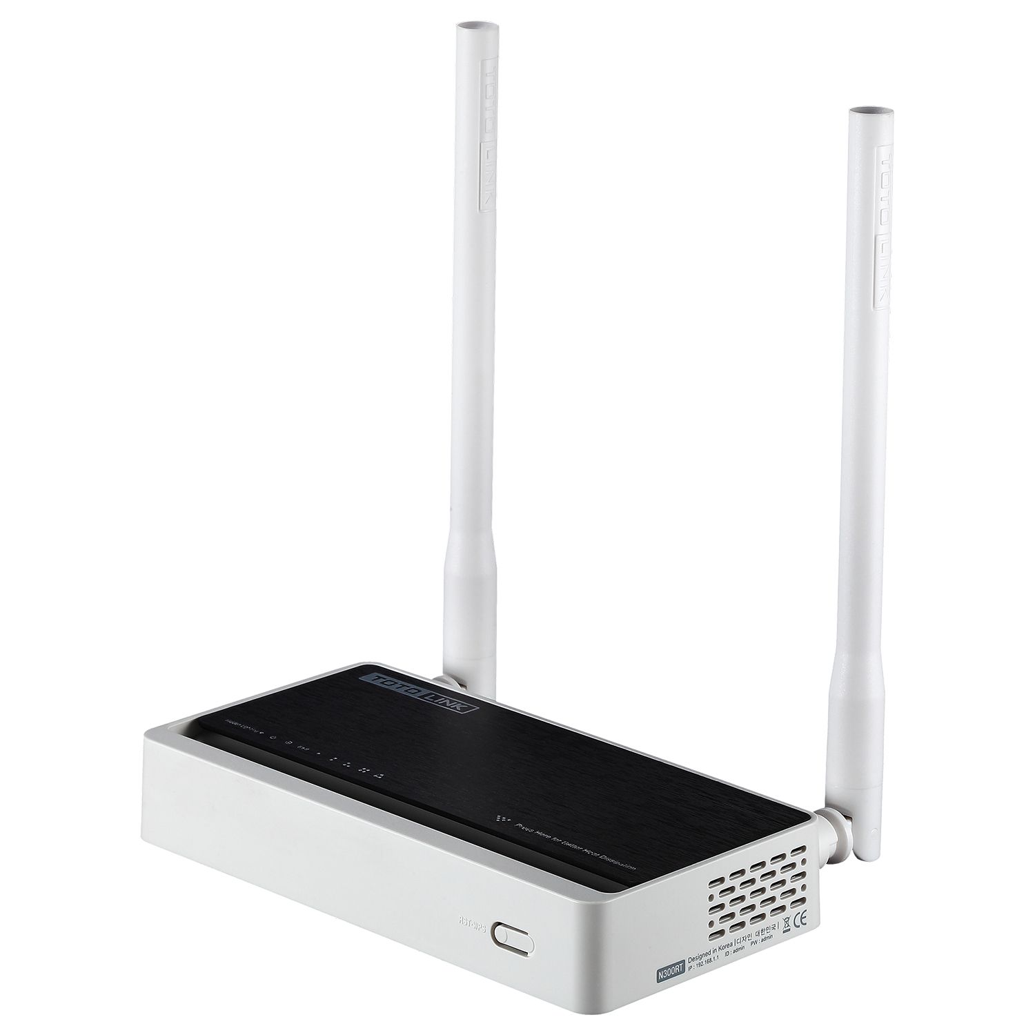 TOTOLINK N300RT - Draadloze Router - Fast Ethernet - 2.4 GHz - Zwart/Wit