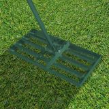 Merkloos Gazonhark - Nivelleerhark Tuinhark - Gazon Egaliseren - Verstelbare Lengte - 25 x 50 cm - Groen