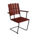 Grythyttan Stålmöbler Fauteuil A2 Structure en chêne laqué rouge foncé et acier noir