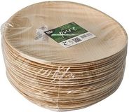 Conpax 25x Assiettes biodégradables en feuille de palmier 25 cm - Assiettes jetables