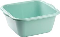 PLASTICFORTE teiltje/afwasbak - 2x - vierkant - kunststof - 6 liter - 31 x 29 x 13 cm - Mintgroen