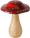Boltze Home Decoratieve paddenstoel hout rood herfst 13x15cm.