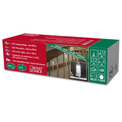 KONSTSMIDE 2760-103 LED Lichtgordijn - 6 Lichtstaafjes - Warm Wit - Batterij - Binnen & Buiten