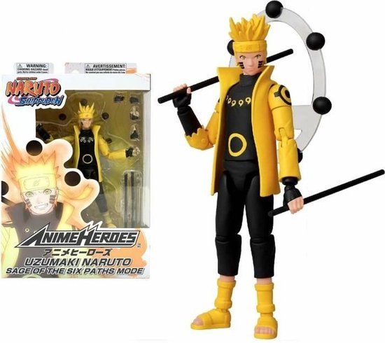 Bandai Anime Heroes Naruto Shippuden Naruto Uzumaki Figuur in Kluizenaarmodus Rikudo Sage of Six Paths Mode 17 cm
