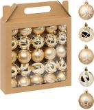 Atmosphera Feeric Christmas gedecoreerde kerstballen - 25x st - 6 cm - goud - kunststof