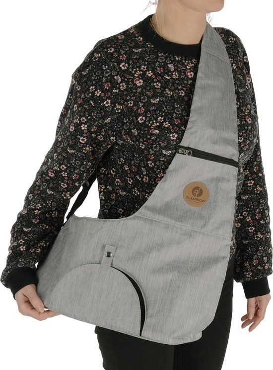 Flamingo Hondentas Kanga - Buikdrager - Grijs - 44 cm - tot 5 kg