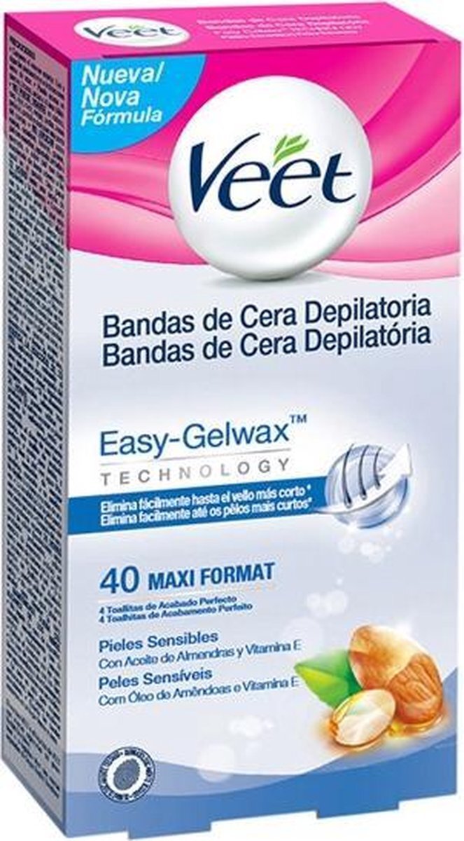 Veet Easy Gelwax Gevoelige Huid Wasstrips (Pakket van 40)