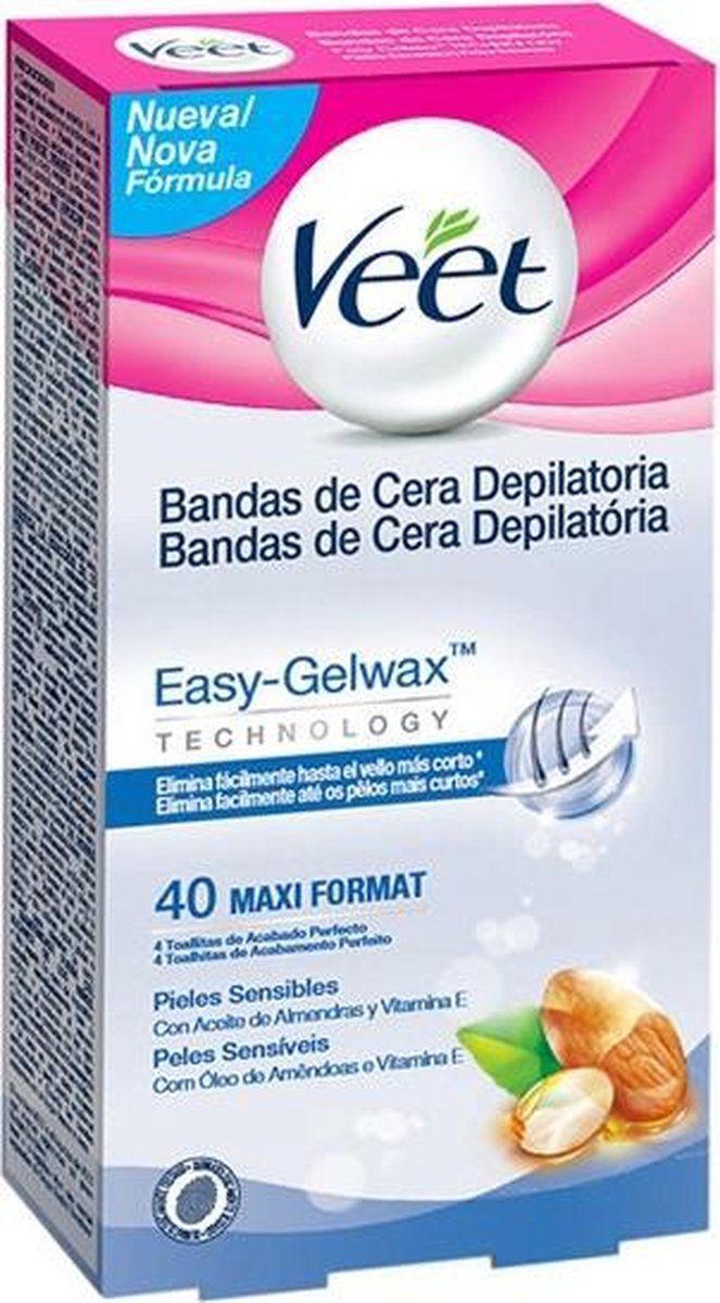 Veet Easy Gelwax Gevoelige Huid Wasstrips (40 stuks) - 8410104882099