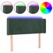VidaXL Hoofdbord met LED Donkergroen Polyester/Hout 103x16x118-128 cm
