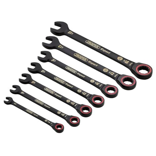 Draper Expert HI-TORQ Metric Ratchet Combination Spanner Set - 7 Piece