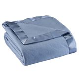 OakRidge Fleece deken met satijnen rand (blauw, volledige koningin)