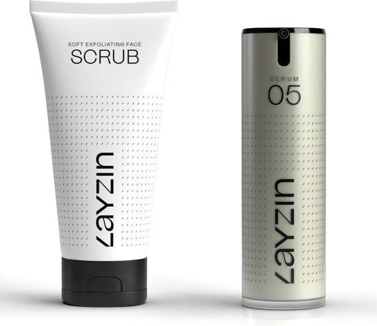LAYZIN Skin Harmony Bundel – Zachte Gezichtsscrub & SERUM 05 voor Gevoelige Huid – Vermindert Roodheid & Irritatie – Versterkt de Huidbarrière – Kalmerende Verzorging met Symcalmin®, Niacinamide & Panthenol – Voor Gevoelige & Probleemhuid