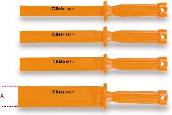 Beta 4-delig set krasbestendige platte kunststof beitels 988/K4