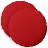 vidaXL Kussensloop - 2 stuks - HEERLEN - Rood - Ø 60 cm - Katoensatijn