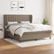 vidaXL Boxspringbed met matras, taupekleurig, 180x200 cm, met stoffen bekleding