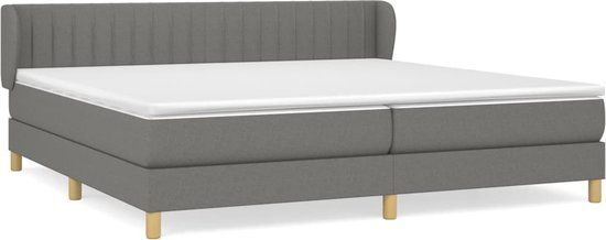 vidaXL Boxspring met matras stof donkergrijs 200x200 cm