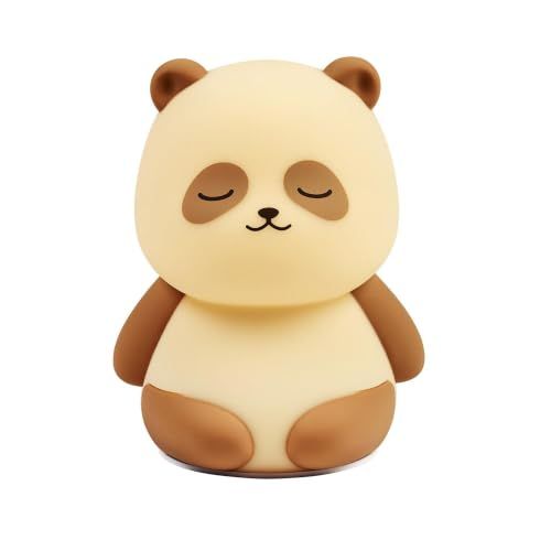 Nattou Panda Nachtlampje van siliconen - 12 cm - Beige