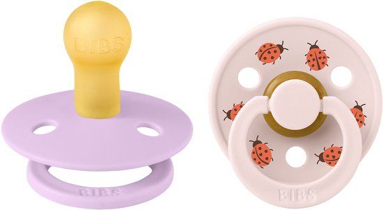 BiBs Studio Colour Fopspeen - Rond - 2 Stuks - 0-6 Mnd - Ladybug Violet Sky Mix