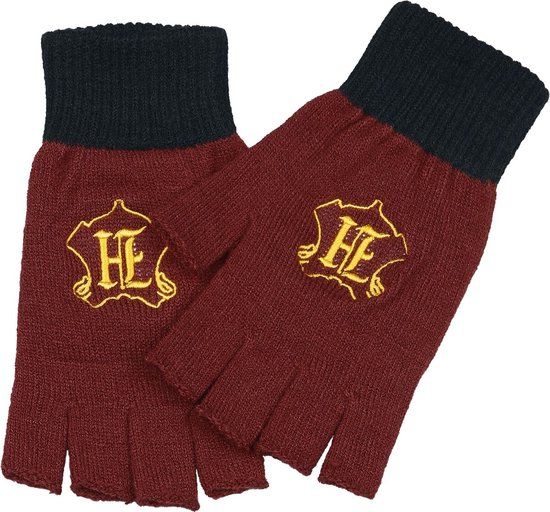Harry Potter Hogwarts - Logo Dames Vingerloze handschoenen - rood/zwart - Standard