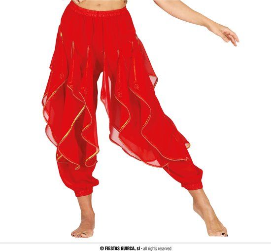 Fiestas Guirca - Dance belly broek rood - L - Vrouwen - Polyester - Handwasbaar