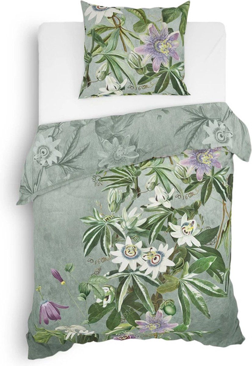 Heckett & Lane Bertil Dekbedovertrek - Eenpersoons - 140x220 cm - Laurel Green