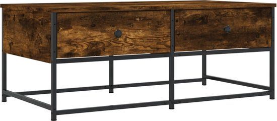 vidaXL Salontafel 100x51x40 cm bewerkt hout gerookt eikenkleurig