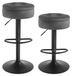 Set de 2 tabourets de bar - Sièges de cuisine pivotants - Pivotant à 360° - Rembourré - Cadre en métal - 39 x 39 x 79,5 cm - Tissu velours gris foncé