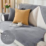 Non-branded Sofa cover - Waterproof - Chenille fabric - Dark grey - 1 piece
