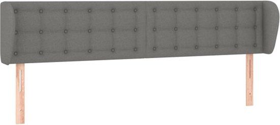 VidaXL Hoofdbord Donkergrijs Polyester Hout 1630 mm x 230 mm x 780 mm