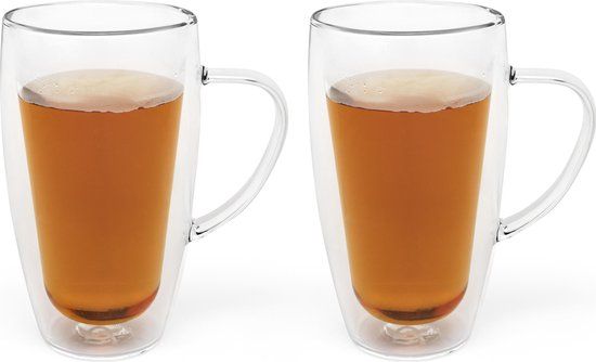 Bredemeijer - Dubbelwandige glazen koffie/thee - 320ml (Set van 2) - Transparant