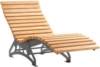 Sotech Complete set tuinligstoel LOUNGER, 800 mm breed, zwart verzinkt staal, inclusief houten latten van lariks