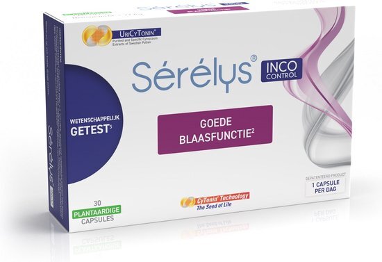 S&#233;r&#233;lys Inco Control - 30 capsules - 1 maand - Draagt bij aan een goede blaasfunctie - Incontinetie klachten - Geen fyto oestrogene werking - Op basis van Pollenextracten en Pompoenpit extract