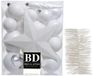 Decoris Kerstversiering 35x stuks - kunststof kerstballen 5-6-8 cm - ster piek - folieslingers - wit