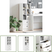 Vidaxl Armoire blanche - Armoire haute avec tiroir blanc 45,5 x 34 x 127 cm