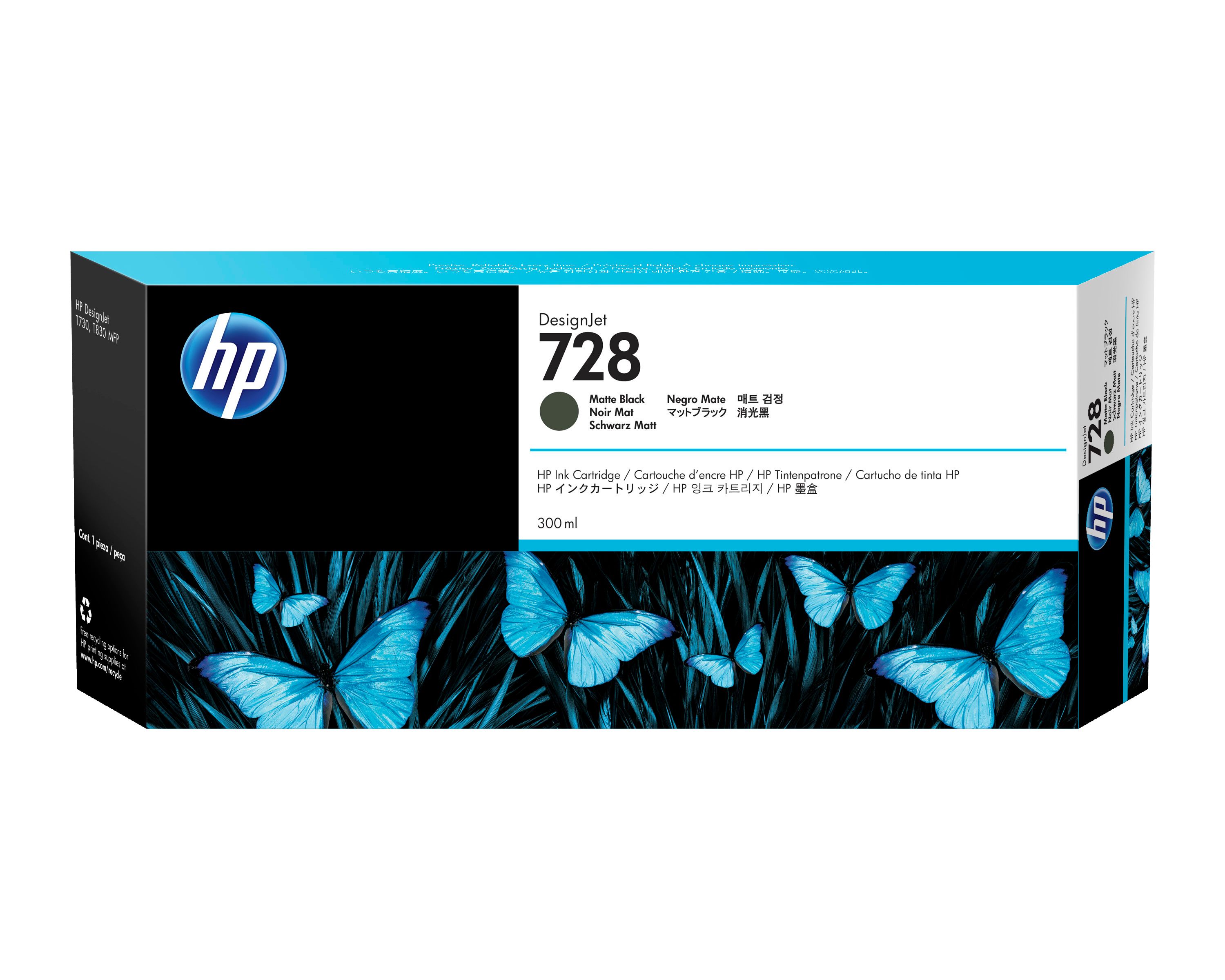HP 728 Black Ink Cartridge - 300 ml - Original
