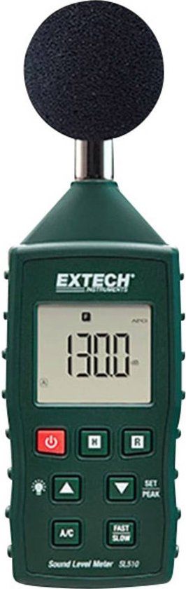Extech SL150 Geluidsmeter - 35...130 dB - 31.5 Hz - 8000 Hz - Groen