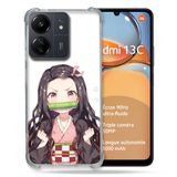 Cokitec Xiaomi Redmi 13C Manga Demon Slayer Nezuko Versterkte hoes