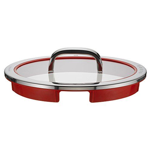 WMF Function 4 pannendeksel 24 cm - glazen deksel met 4 afgietfuncties - rood