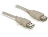 Delock USB 2.0 A Male naar USB 2.0 A Female Verlengkabel - 3m - Grijs