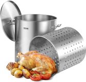 Vevor marmite en acier inoxydable avec panier et couvercle - 60,5L