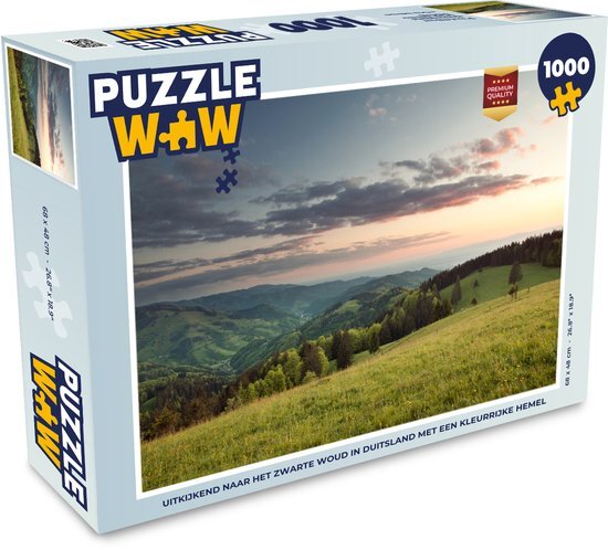 MuchoWow Puzzel Uitkijkend naar het Zwarte Woud in Duitsland met een kleurrijke hemel - Legpuzzel - Puzzel 1000 stukjes volwassenen