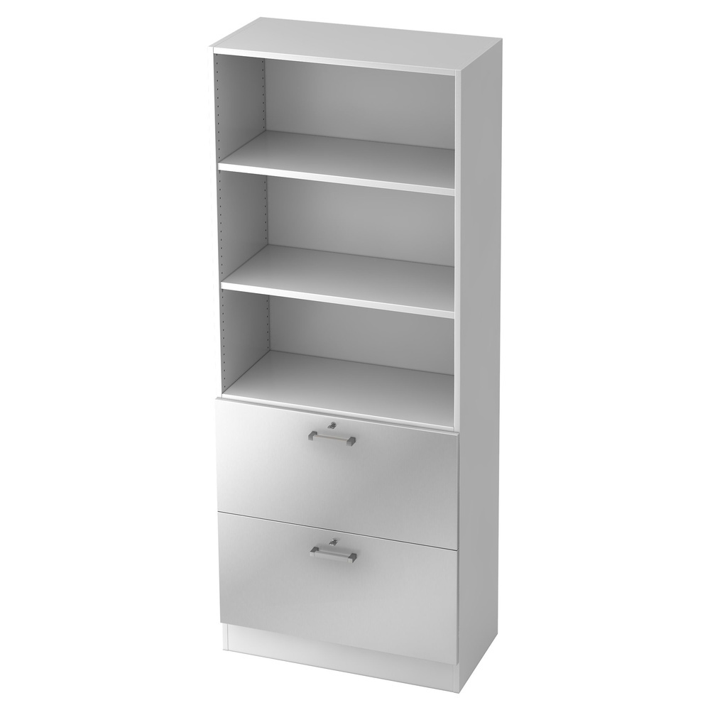 hjh OFFICE PRO Wandkast | Wit/Zilver | 80 x 42 x 200,4 cm | Signa G 7300 CE