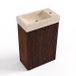 Saniclass Toiletmeubelset - 40x60.5cm - 1 deur - fontein travertine - kraangat rechts - eiken charcoal