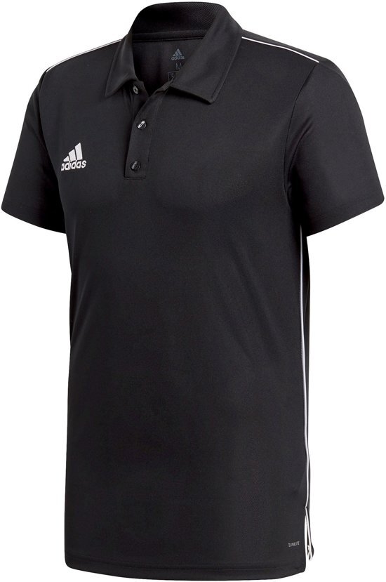 Adidas Core 18 Polo Heren Sportpolo - Maat S - Mannen - zwart/wit