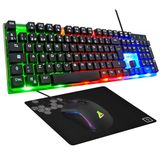 G-Lab Combo Yttrium - Set met toetsenbord en muis, 3-in-1 combinatie met QWERTY gaming-toetsenbord, 105 toetsen, gamermuis 2600 dpi, gamer-muismat, PC/PS4/PS5 (nieuwe versie)