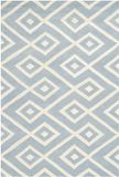 Safavieh Chatham Collection CHT742 Tapijt voor binnen, rechthoekig, met de hand getuft, voor woonkamer, slaapkamer of elk interieur, 122 x 183 cm, blauw/ivoorkleurig