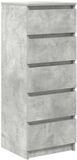 vidaXL Dressoir met laden, betongrijs, 37,5 x 35 x 99 cm, spaanplaat