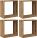 vidaXL Wandschappen kubus 4st 30x15x30cm bewerkt hout artisanaal eiken