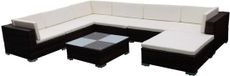 vidaXL Loungeset 8-delig Poly Rattan Bruin