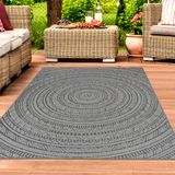 Icecat tapis d'extérieur en peau de vache avec motif ethnique gris foncé, 200 x 280 cm